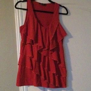 Red layered knot top